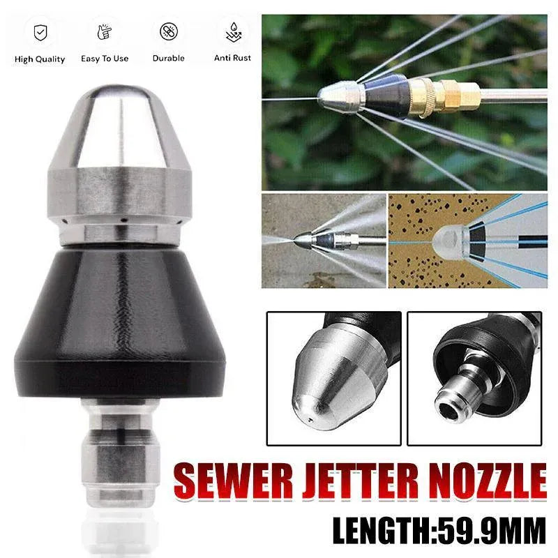 High Pressure Drain 1 Front 6 Nozzle Sewer Pipe Cleaner Rear Jet Pressure Washer