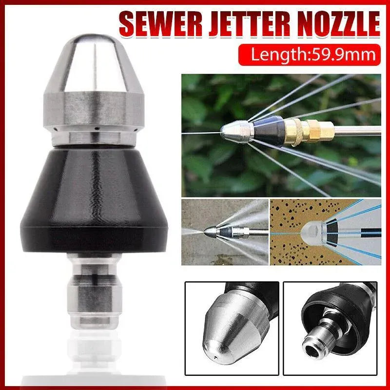 High Pressure Drain 1 Front 6 Nozzle Sewer Pipe Cleaner Rear Jet Pressure Washer