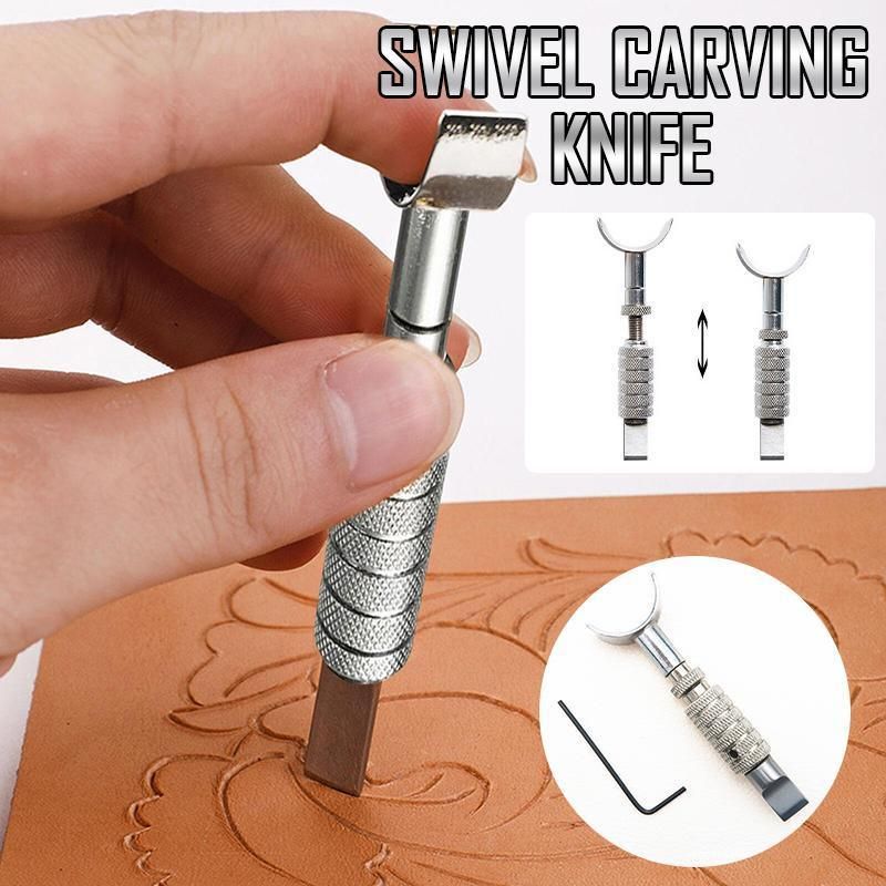 Swivel Leather Working Cut Blade Adjustable Carving Knife Leather Craft Tool