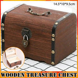 Wooden Treasure Chest Retro Money Storage Box Case Coin Piggy Bank Organizer