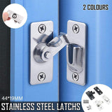 90 Degree Sliding Door Lock Hasp - Stainless Steel Corner Latch - Black-2PCS