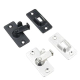90 Degree Sliding Door Lock Hasp - Stainless Steel Corner Latch - Black-2PCS - Front View