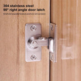 90 Degree Sliding Door Lock Hasp - Stainless Steel Corner Latch - Silver-2PCS - Top-Down View