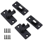90 Degree Sliding Door Lock Hasp - Stainless Steel Corner Latch - Silver-2PCS