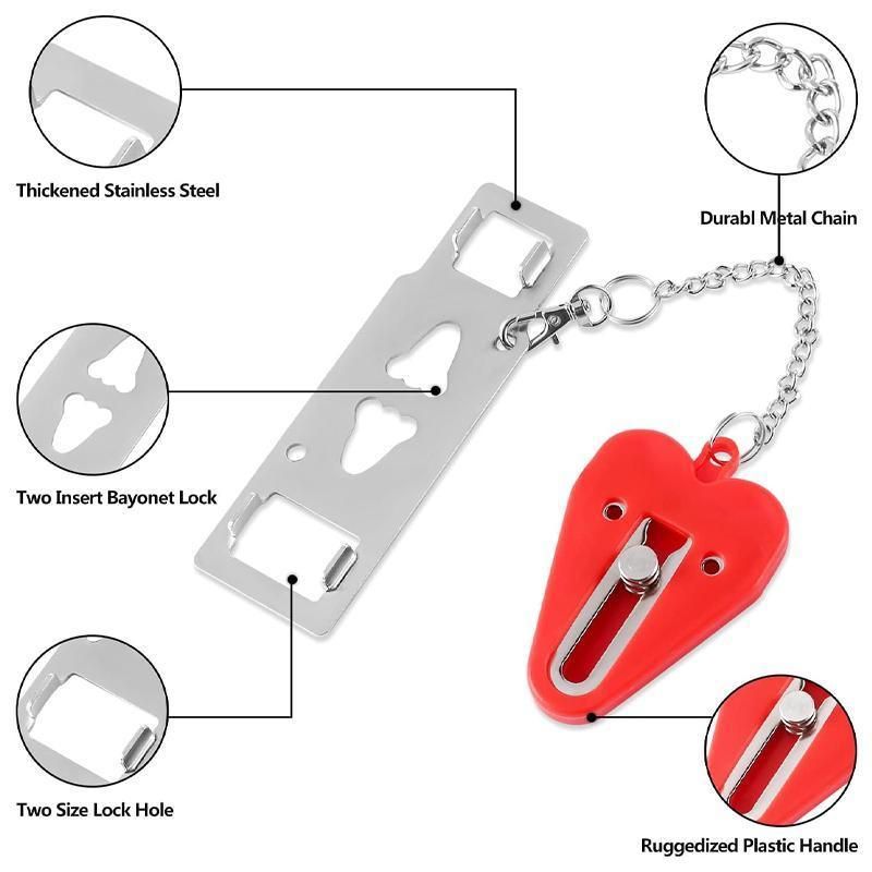 Portable Door Lock for Travel Hotel Home Security Addalock Style Lock - Black