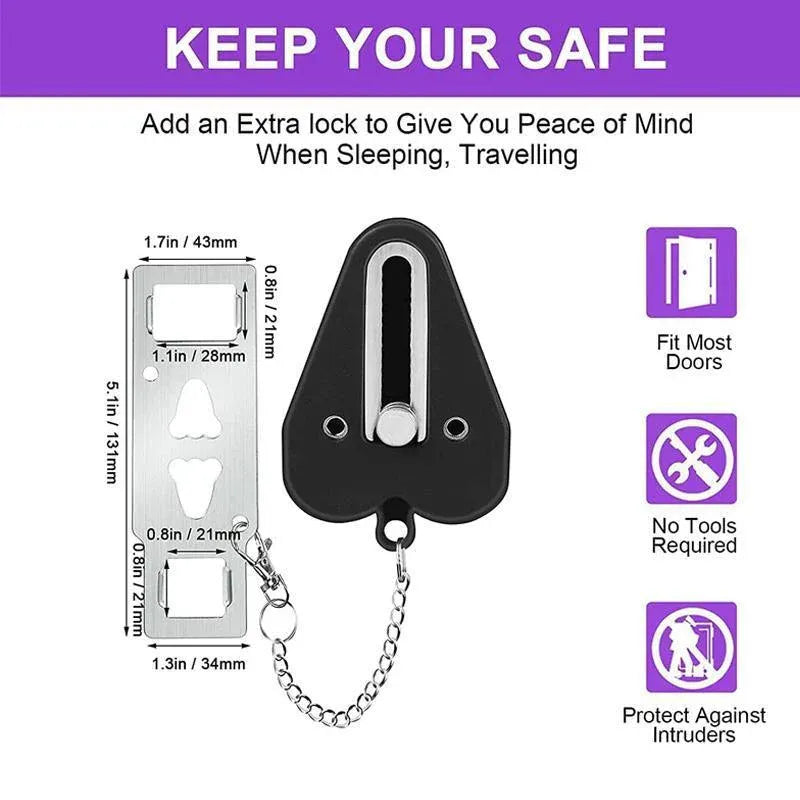 Portable Door Lock for Travel Hotel Home Security Addalock Style Lock - Red