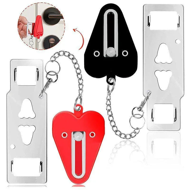 Portable Door Lock for Travel Hotel Home Security Addalock Style Lock - Red