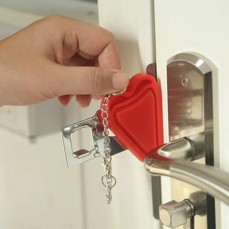 Portable Door Lock for Travel Hotel Home Security Addalock Style Lock - Red