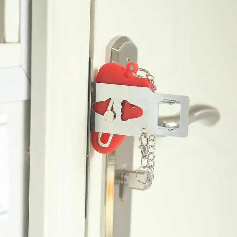 Portable Door Lock for Travel Hotel Home Security Addalock Style Lock - Red