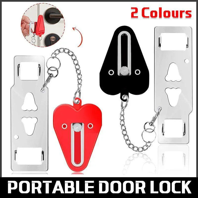 Portable Door Lock for Travel Hotel Home Security Addalock Style Lock - Red