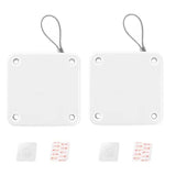 2x Punch-free Automatic Door Closer Sensor Auto for Home Kitchen Door Security - White - Rear View