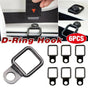 6PCS Black Heavy Duty Fixing Point Anchor Eye Tie Down Lashing Loop D-Ring Hook