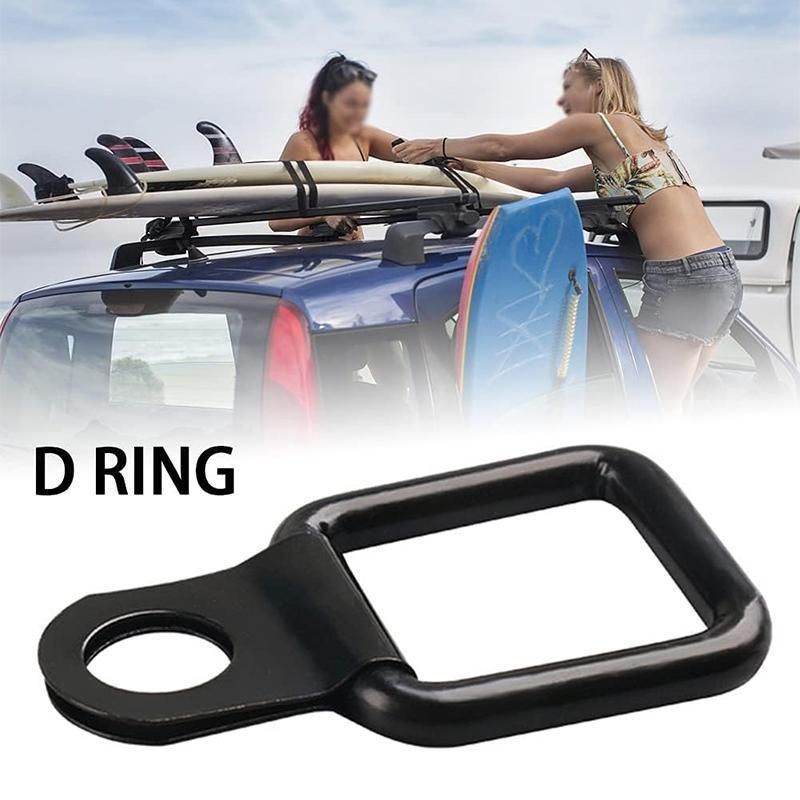6PCS Black Heavy Duty Fixing Point Anchor Eye Tie Down Lashing Loop D-Ring Hook