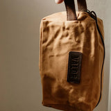 Waxed Canvas Toiletry Bag - Mustard - Side View