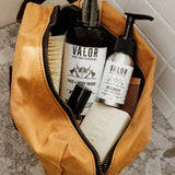 Waxed Canvas Toiletry Bag - Mustard - Top-Down View