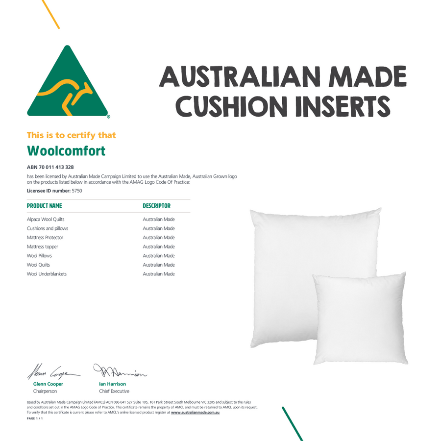 Luxor Twin Pack 45x45cm Aus Made Hotel Cushion Inserts Premium Memory Resistant Filling, image 2