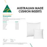 Luxor Twin Pack 65x65cm Aus Made Hotel Cushion Inserts Premium Memory Resistant Filling - Front View