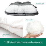 Woolcomfort Aus Made Maternity Pregnancy Nursing Sleeping Body Pillow Pillowcase Included Black - Top-Down View