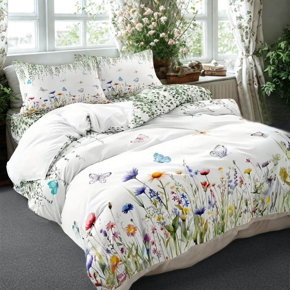 Dreamfields - Butterfly Dreams Quilt Cover Set - (3pcs, Double Size)