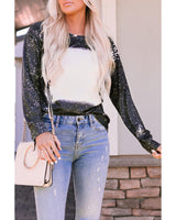 Retro Bleached Leopard Spot Sweater - Large - Top-Down View