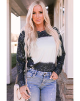 Retro Leopard Spot Pullover - M - Top-Down View