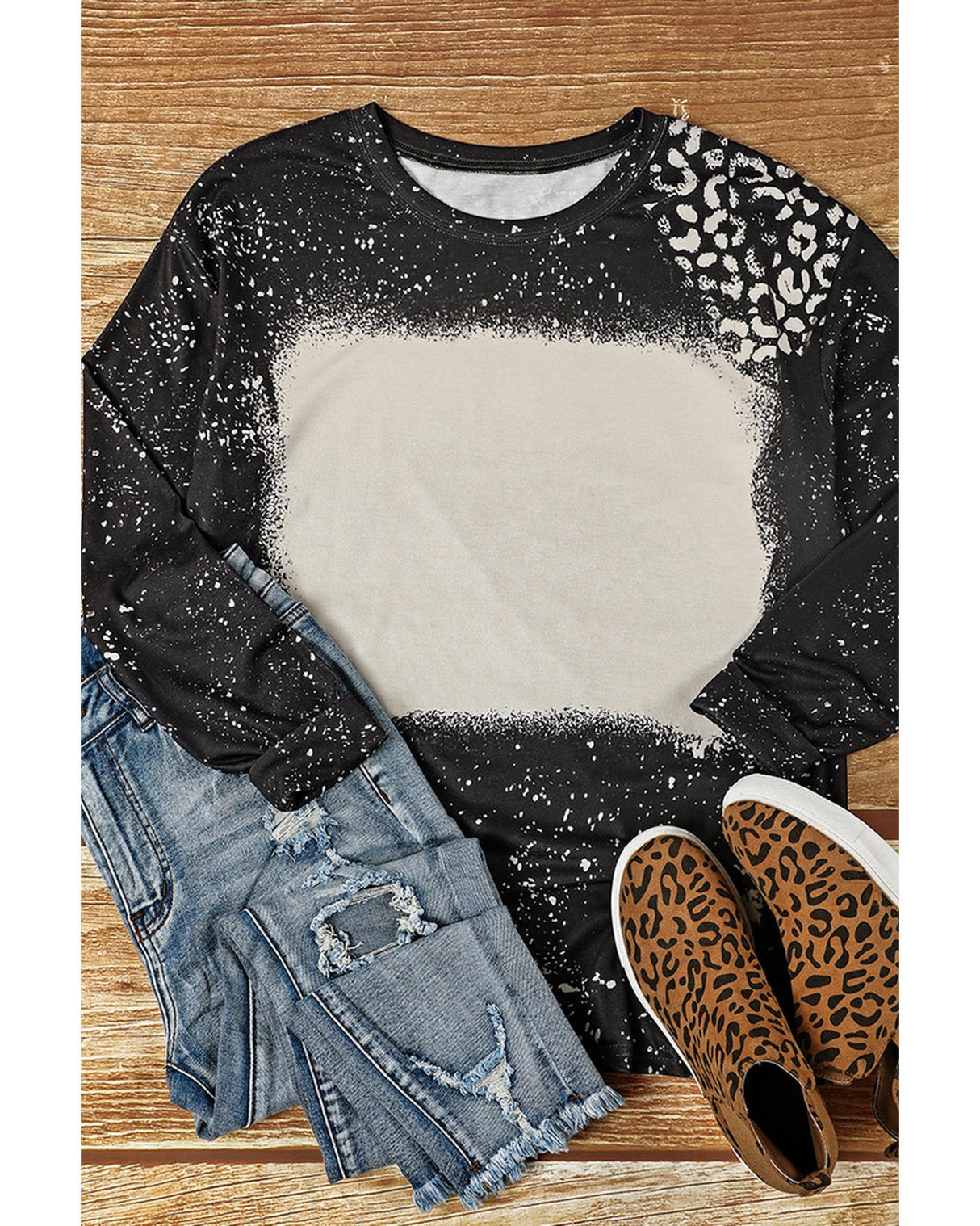 Retro Leopard Pullover - XL