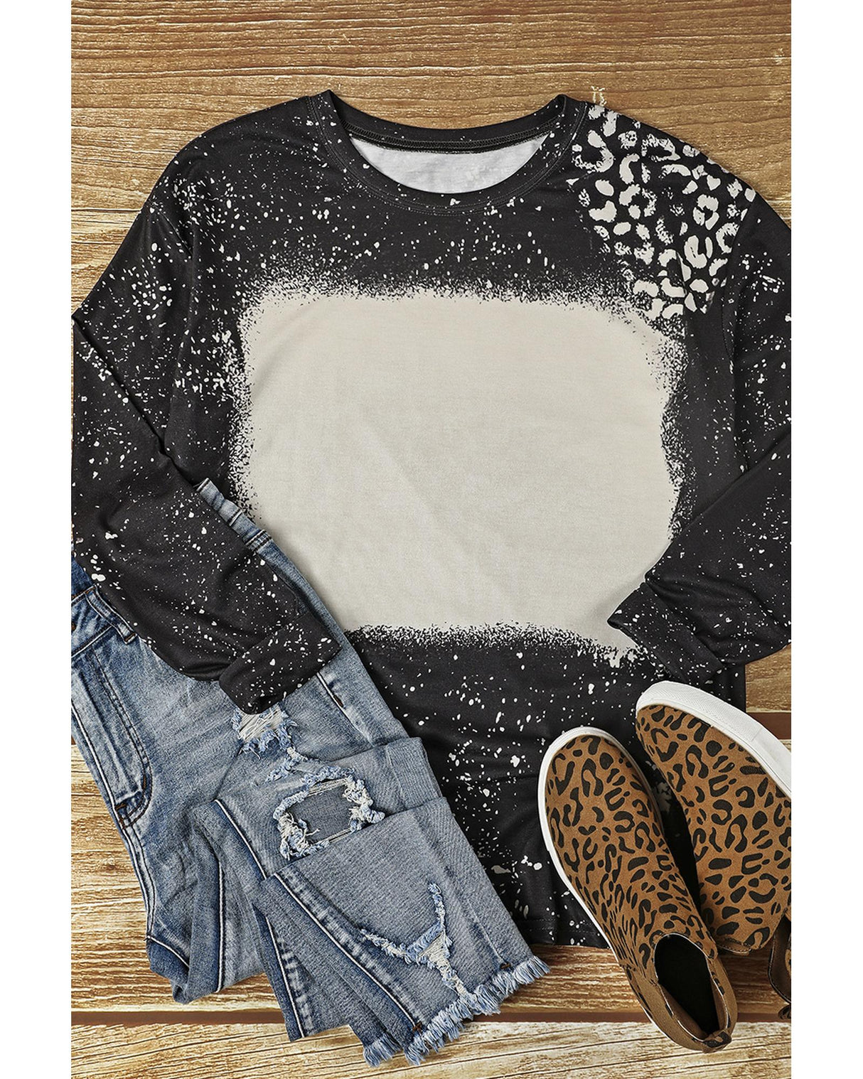Retro Leopard Pullover - XL