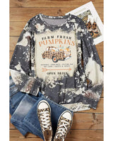 Farm Fresh Pumpkins Vintage Bleached Graphic Tee - S - Front View