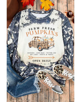 Farm Fresh Pumpkins Vintage Bleached Graphic Tee - S - Top-Down View