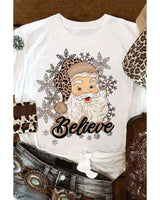 Azura Exchange Festive Snowflake Santa Claus Crew Neck Tee - Size S