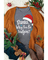 Azura Exchange Snowflake Christmas Tee with Santa Hat - Size S - Side View