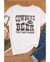 Azura Exchange COWBOYS & BEERS Graphic Tee for Women - M - Rear View