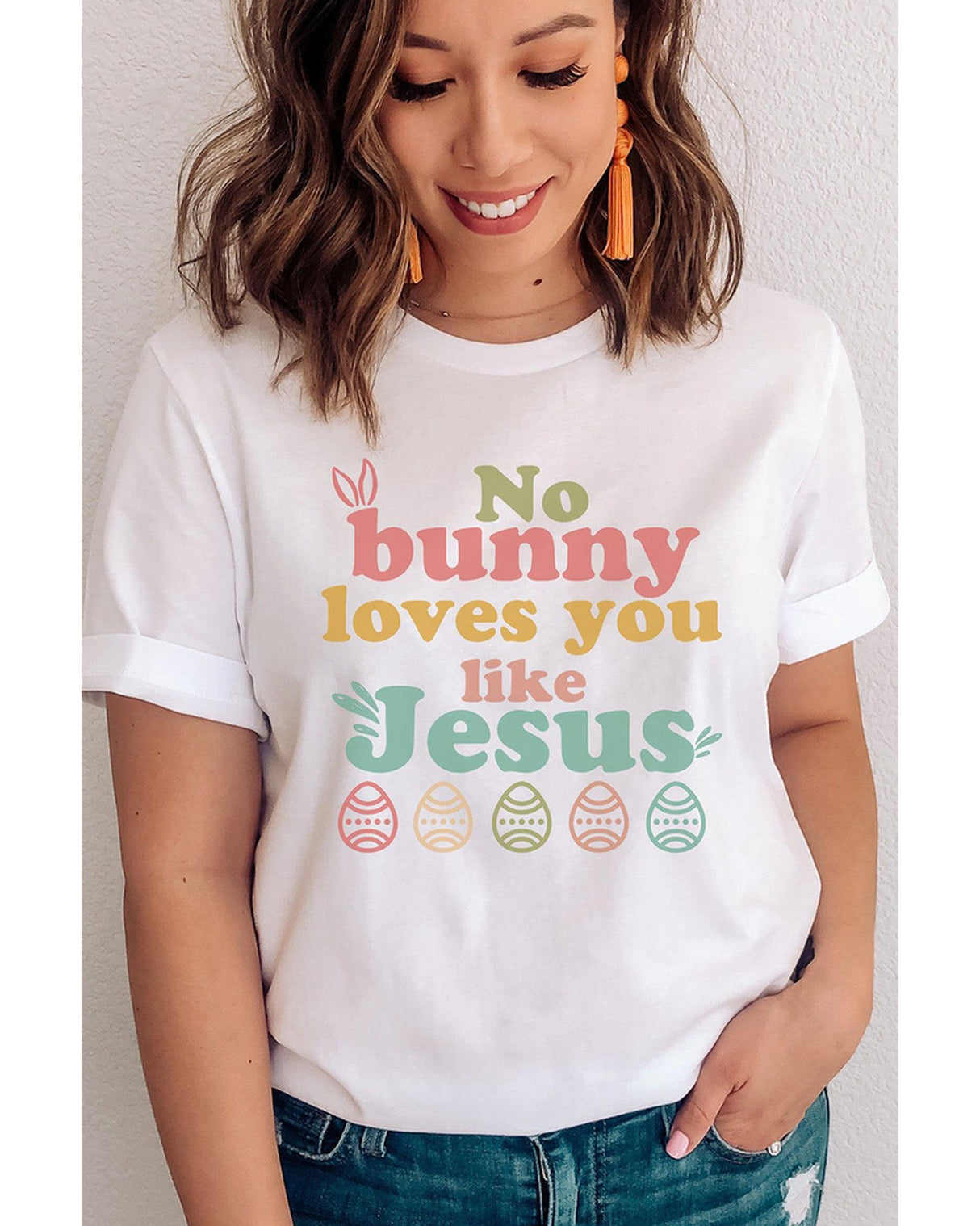 Charming Jesus Easter Bunny Women's T-shirt - S