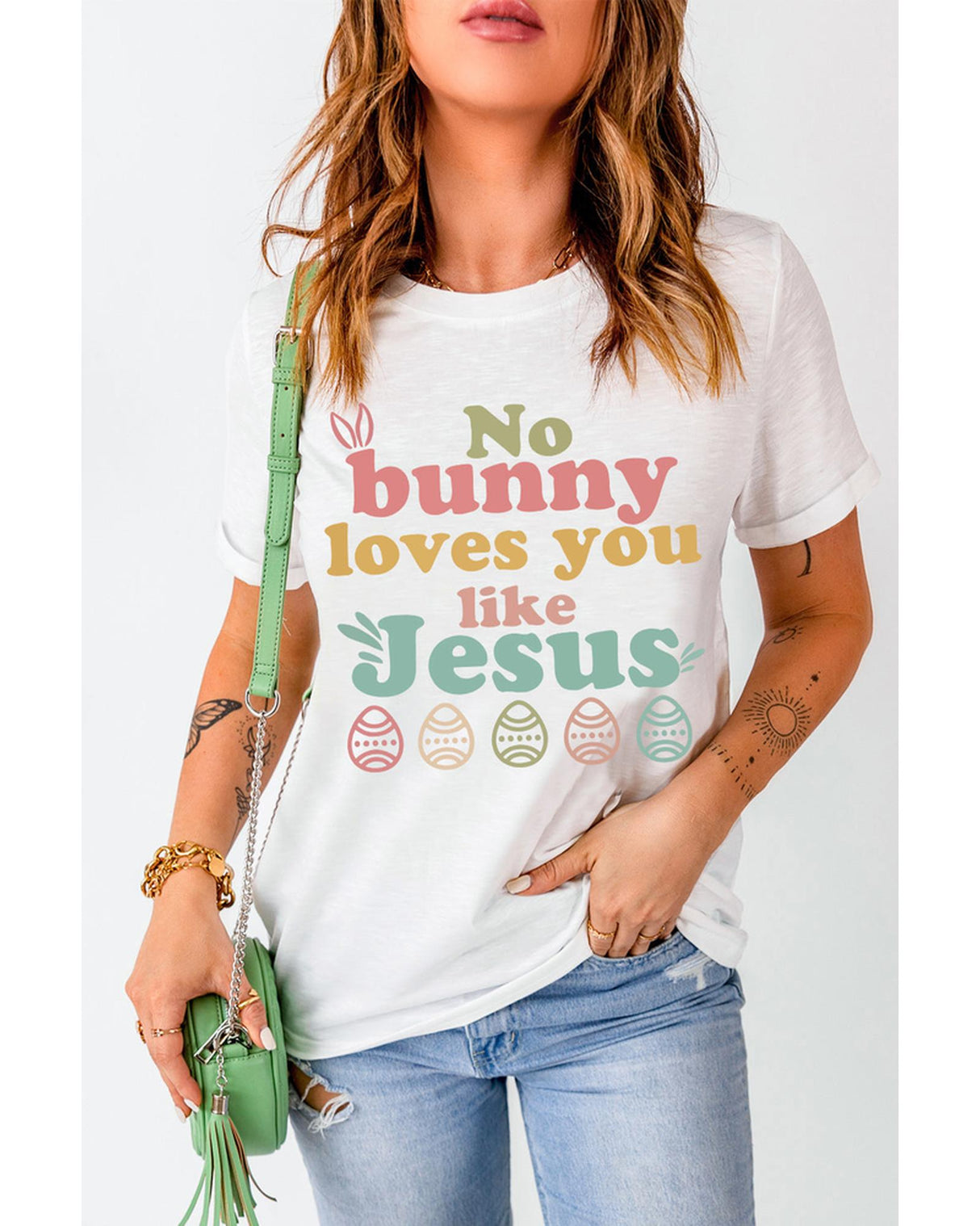 Charming Jesus Easter Bunny Women's T-shirt - S