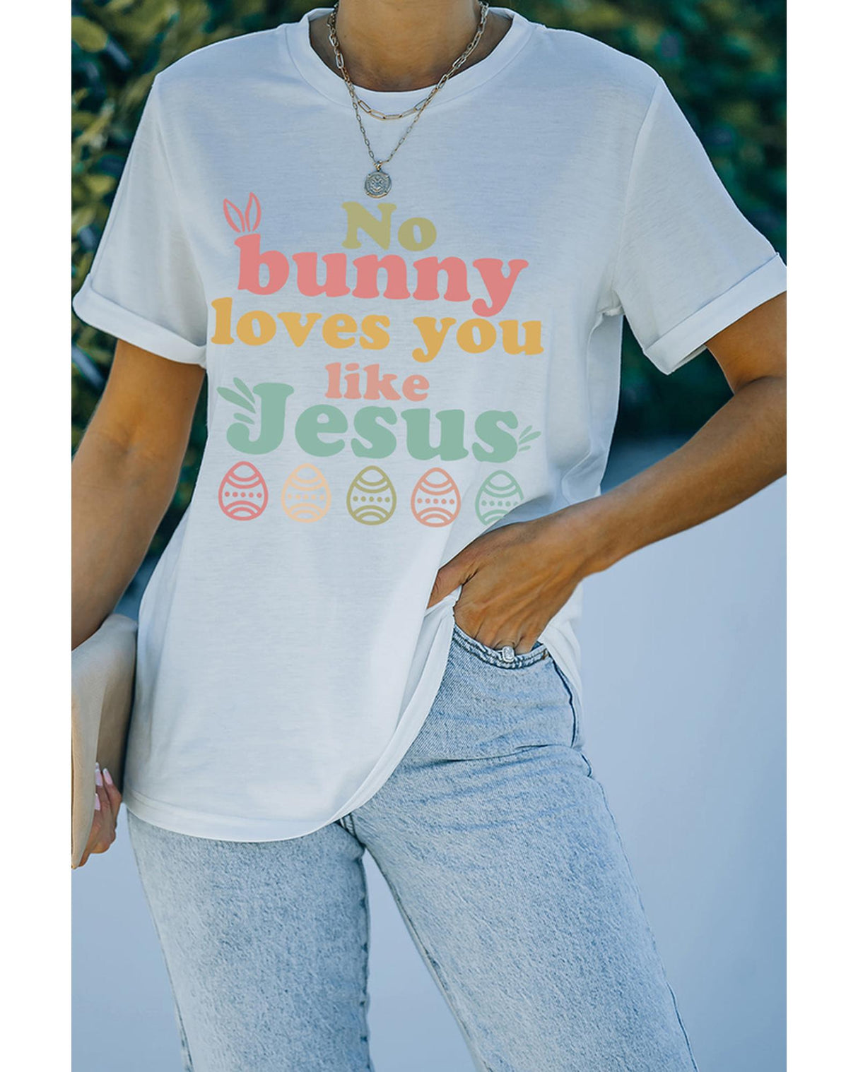 Charming Jesus Easter Bunny Women's T-shirt - S