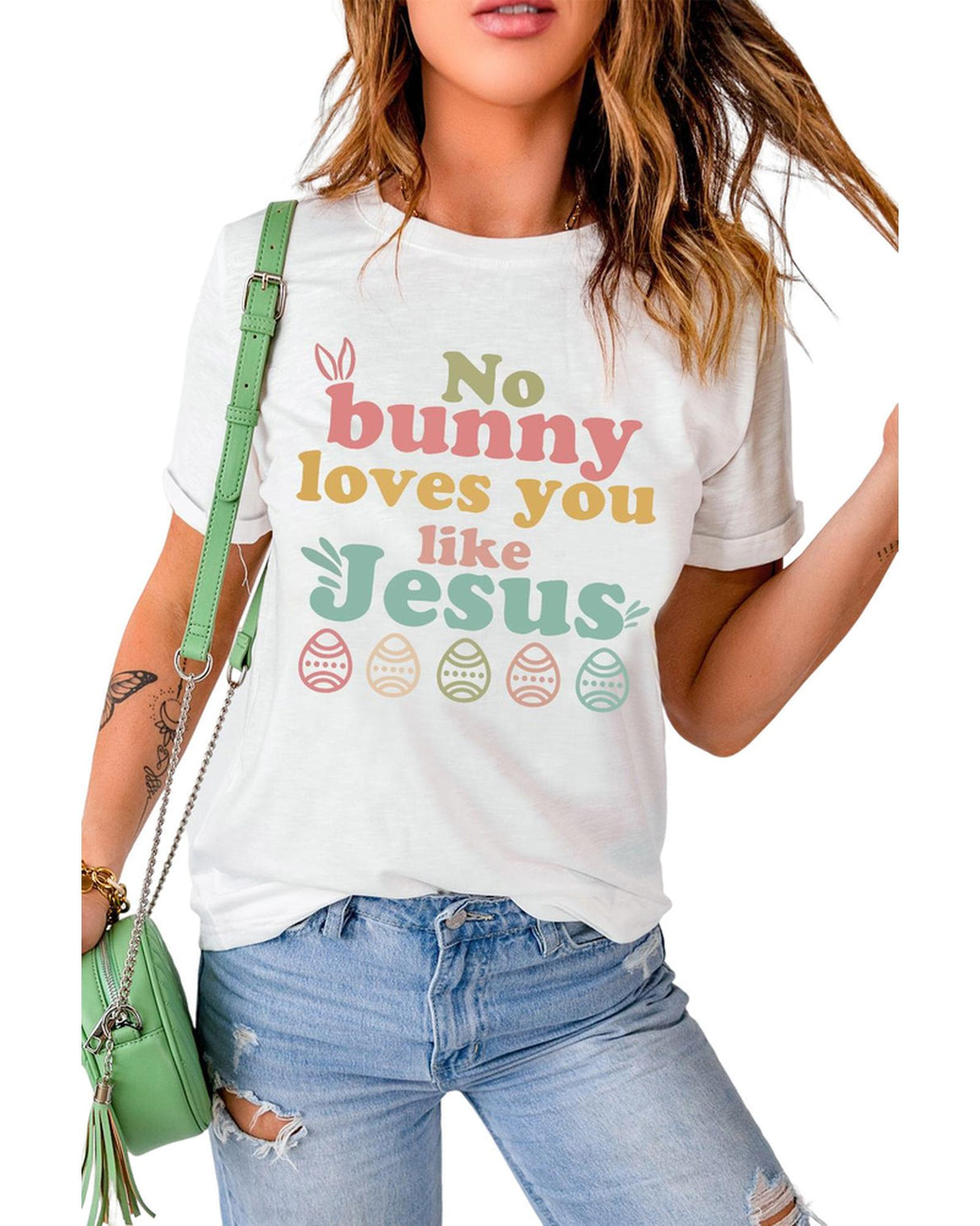 Charming Jesus Easter Bunny Women's T-shirt - S
