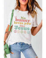 Charming Jesus Bunny Easter Day Tee - XL - Close-Up Angle