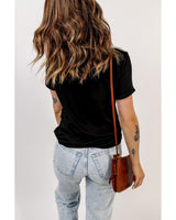 Leopard Guitar Rose Print Women's T-Shirt - Size L - 45-Degree Angle