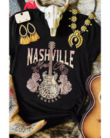 Azura Exchange Women's Leopard Guitar and Rose Printed Tee - XL - Rear View