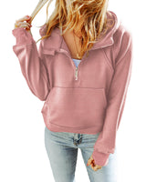 Azura Exchange Quarter Zip Hoodie with Kangaroo Pocket - Size S - 45-Degree Angle