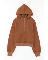 Azura Women's Quarter Zip Kangaroo Pocket Hoodie - Size S