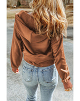 Azura Women's Quarter Zip Kangaroo Pocket Hoodie - Size S - Close-Up Angle