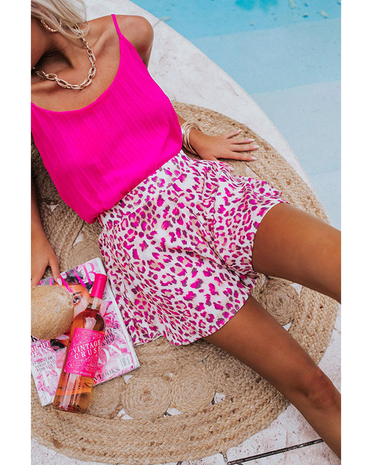 Leopard Print Flutter Hem Shorts - Azura Exchange - Size S