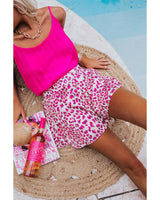 Leopard Print Flutter Hem Shorts - Azura Exchange - Size S