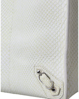 Balenciaga Women's Chic Python Leather Tote in White & Yellow - One Size - Top-Down View