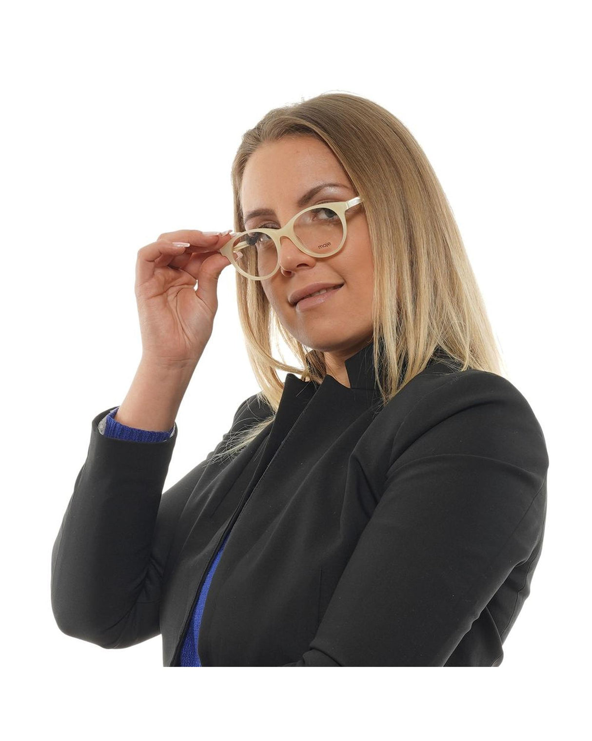 Maje Women's Round White Acetate Optical Frames - One Size