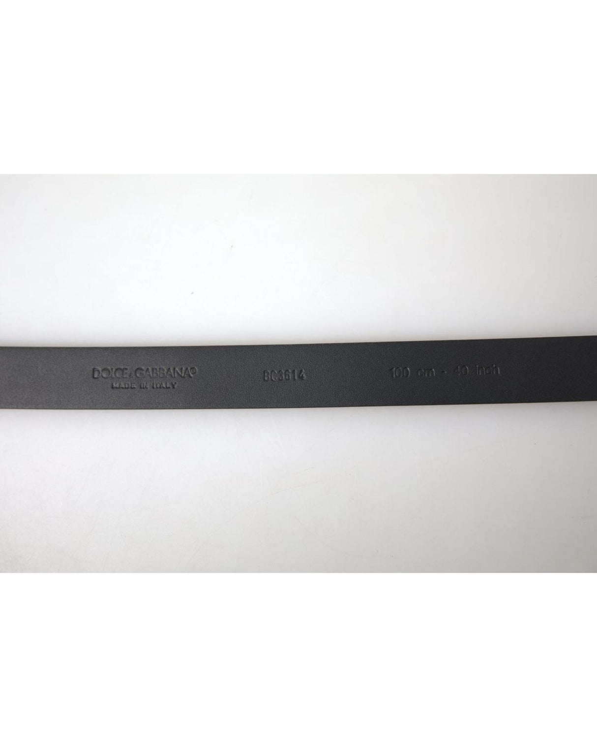 Dolce & Gabbana Men's Burgundy Leather Belt with Silver Buckle - 90 cm