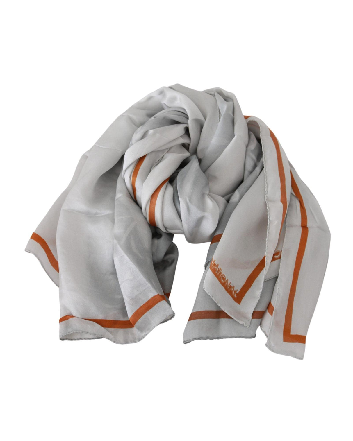 CNC Costume National Women's Gray and Orange Floral Silk Wrap Scarf - One Size