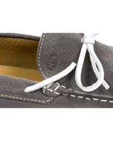 Hand-Stitched Suede Loafers with Rubber Soles - 44 EU - Side View
