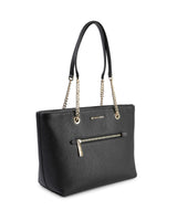 Leather Chain Tote Bag - One Size - Front View